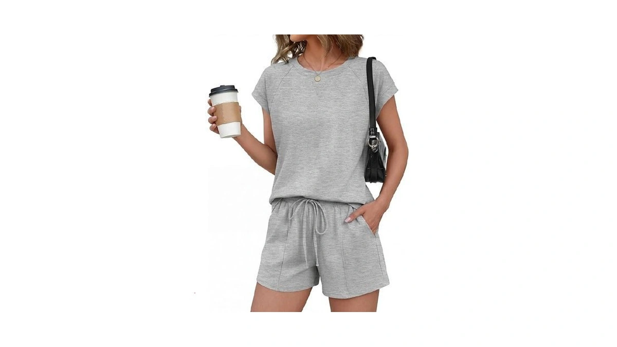 Ekouaer 2 Piece Sets For Women Cotton Lounge Set... - Coupon