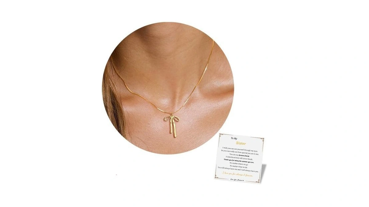 Sistble Bow Necklaces For Women Mothers Day Gifts... - Coupon