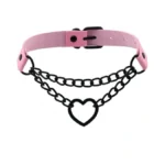 Tivmik Punk Heart-shaped Collar Necklace Leather... - Coupon