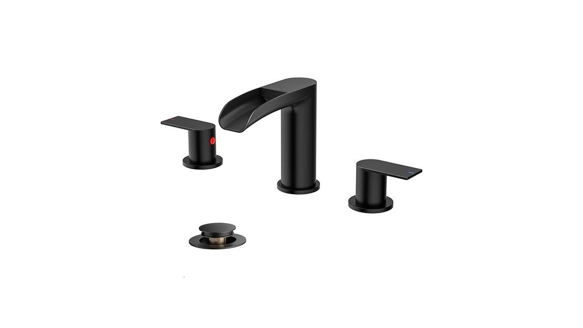 Forious Bathroom Sink Faucet Black Waterfall... - Coupon