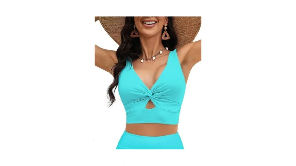 Lookbookstore Aqua Blue Swim Tops Women Bikini Tops... - Coupon