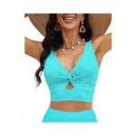 Lookbookstore Aqua Blue Swim Tops Women Bikini Tops... - Coupon
