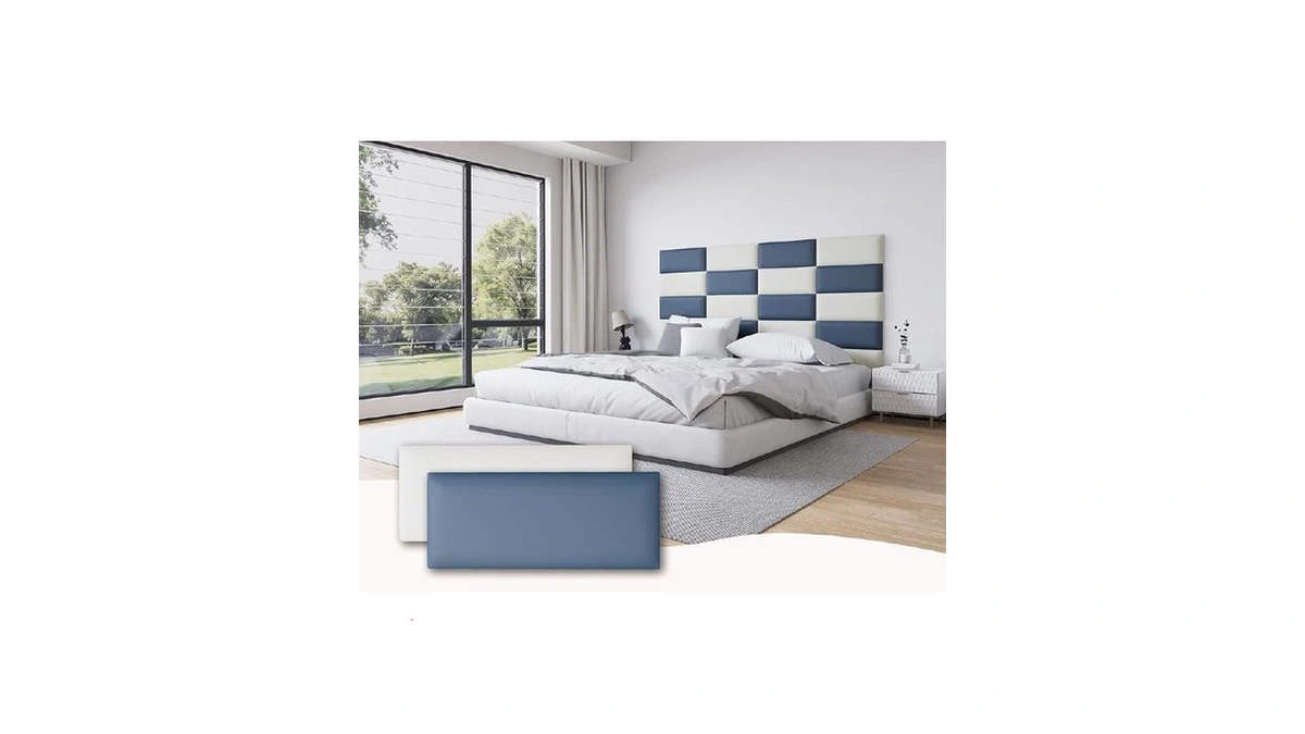 Gorkett 12pcs Leather Blue And White Upholstered... - Coupon