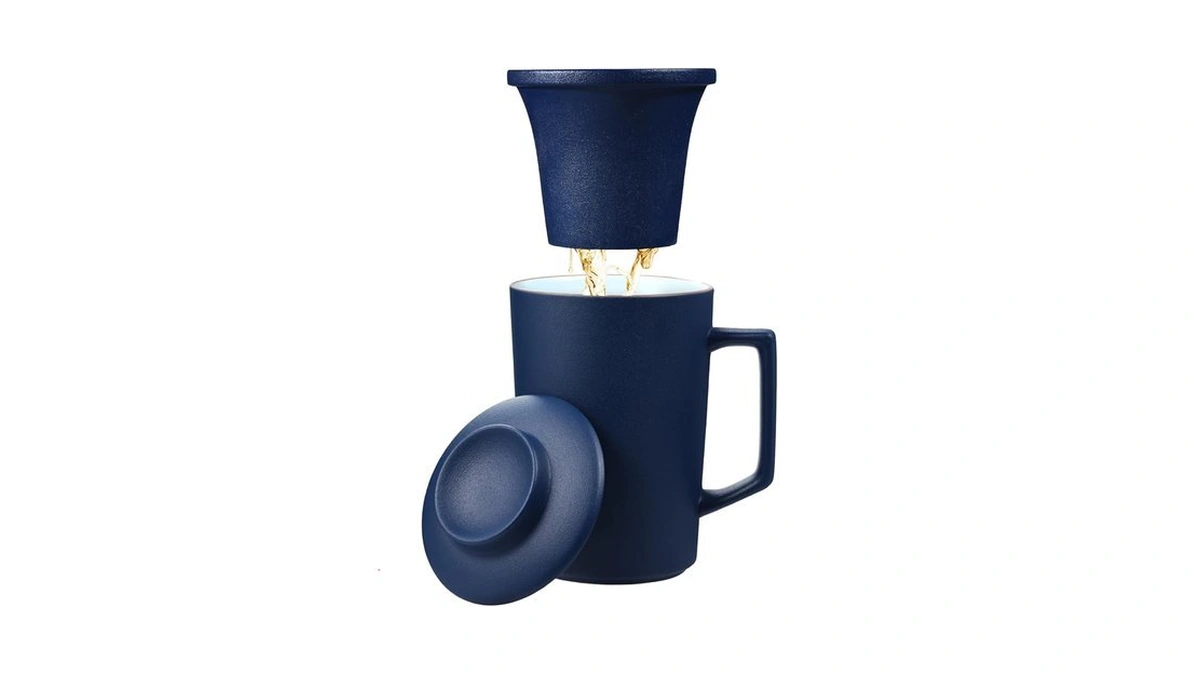 Foinly 15 Oz Ceramic Tea Infuser Cup With Lid - Tea... - Coupon