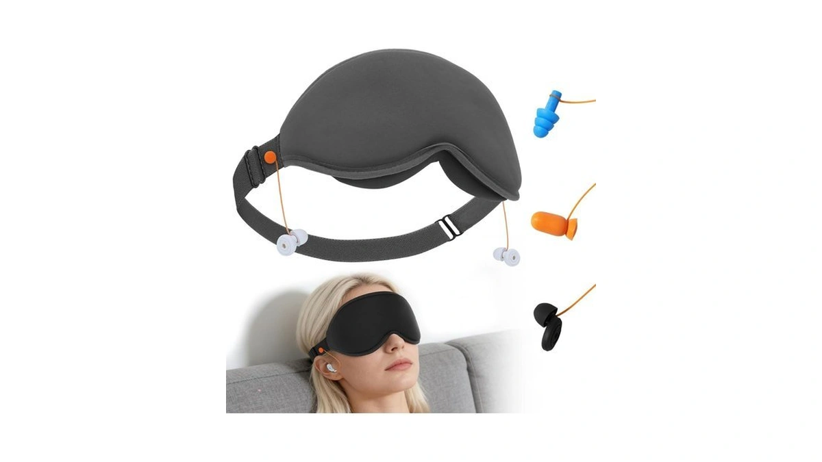 3d Contoured Sleep Mask With Earplug Retainer Cord... - Coupon