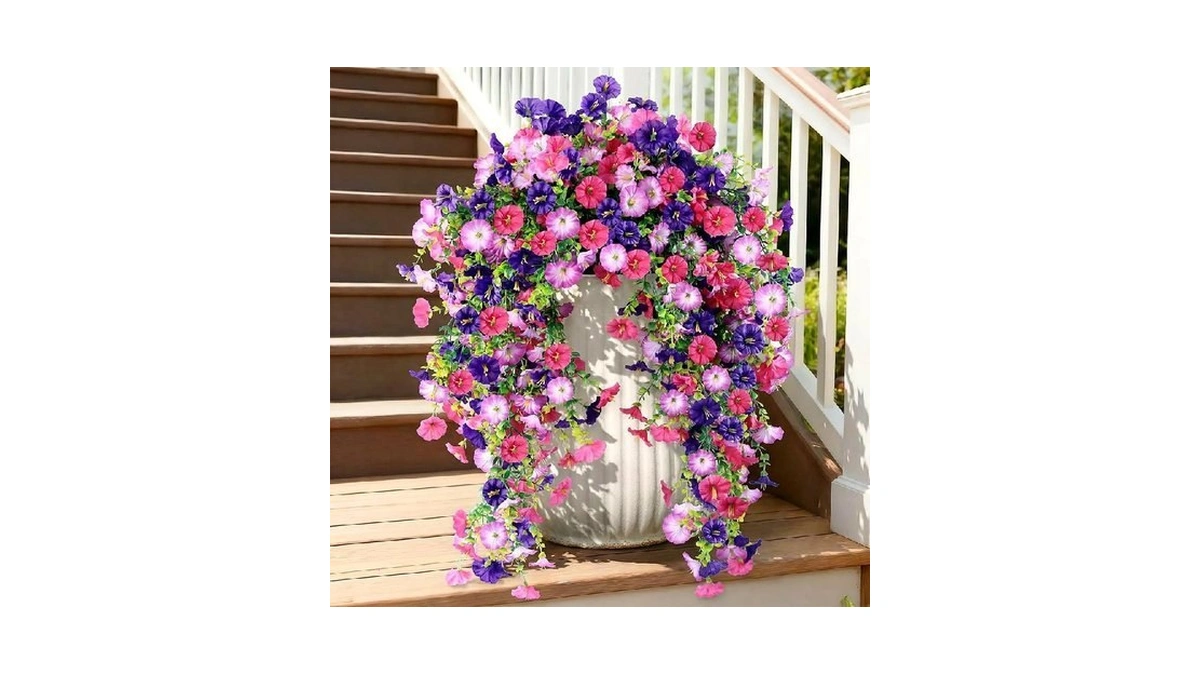 Artificial Hanging Flowers For Outdoors 5pcs Faux... - Coupon