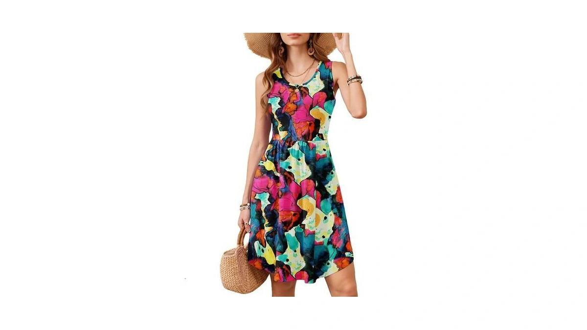 Moodclo Casual Summer Dress Multicolored Xx-large... - Coupon