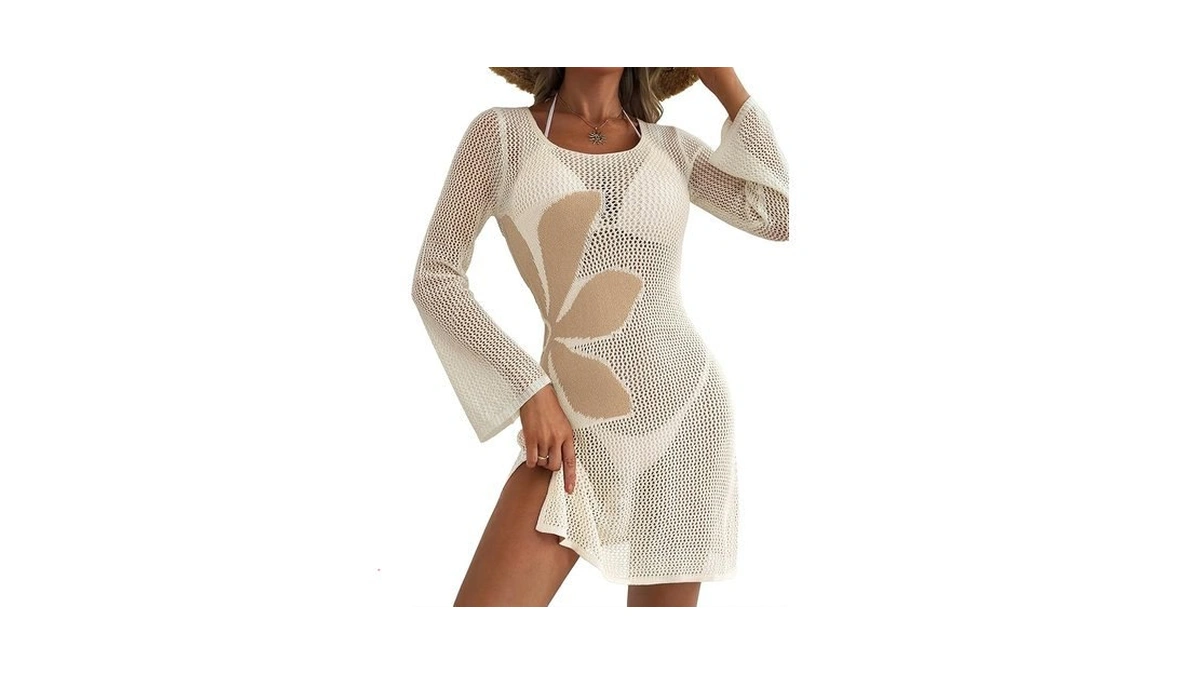 Iwd Crochet Coverups For Women 2026 Mesh Knit Beach... - Coupon