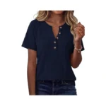 Automet Women S Waffle Knit Henley Tops Short... - Coupon