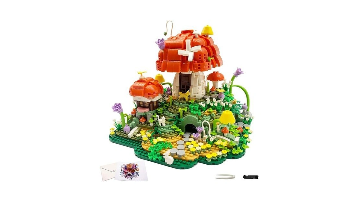 Ruuqruu Mushroom House Micro Building Blocks Set... - Coupon