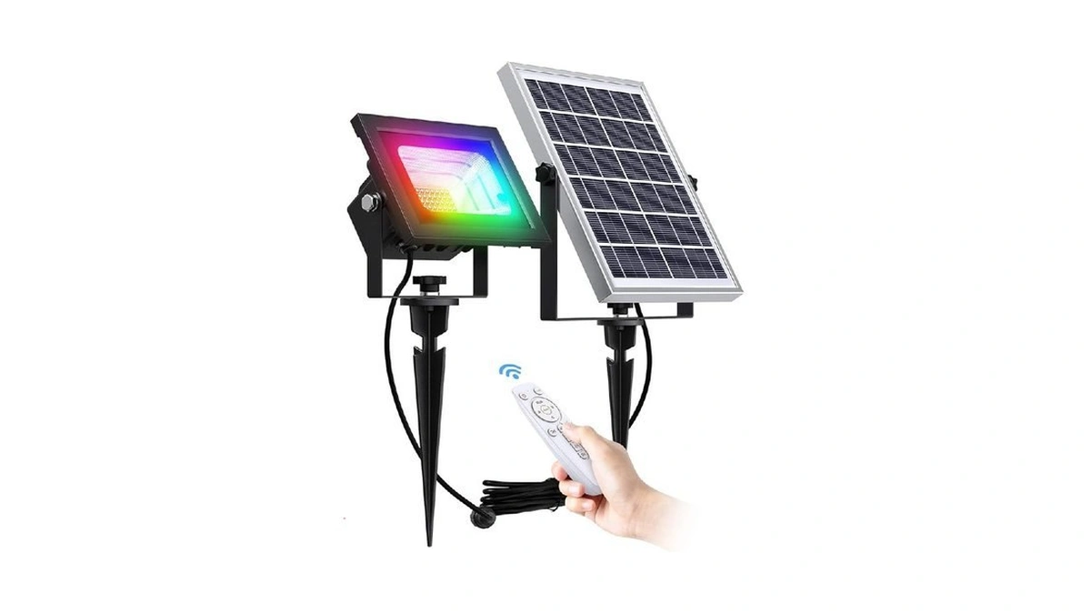 Sunbonar Rgb Solar Flood Lights Outdoor Solar... - Coupon