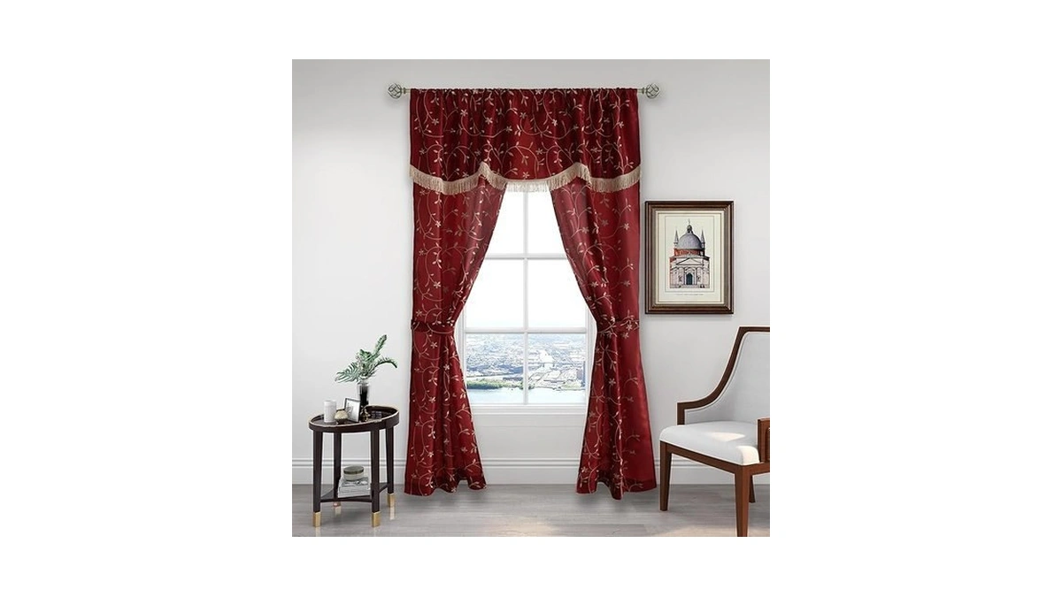 Randall Christmas Floral Sheer Curtain Panel Set... - Coupon