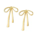 Sweetv 18k Gold Plated Bow Earrings For Women Cute... - Coupon