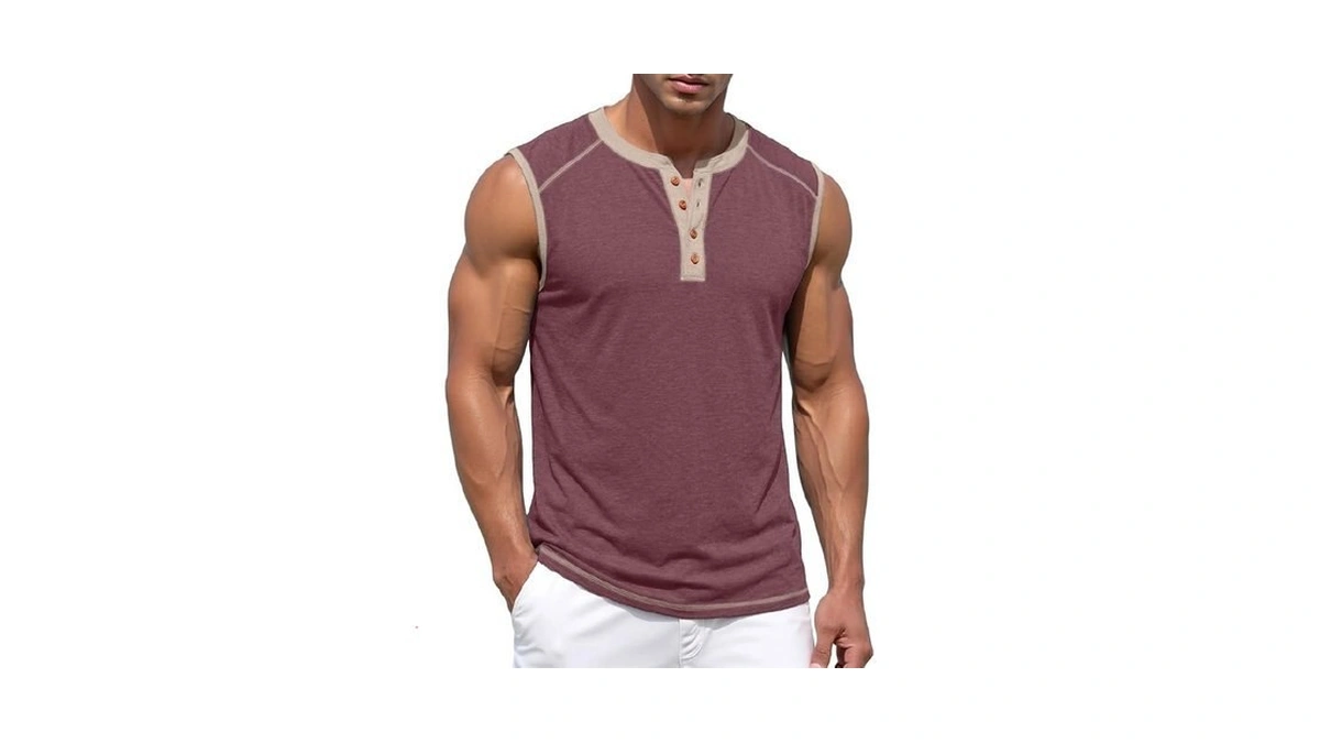Sailwind Men S Casual Tank Top Henley Sleeveless... - Coupon
