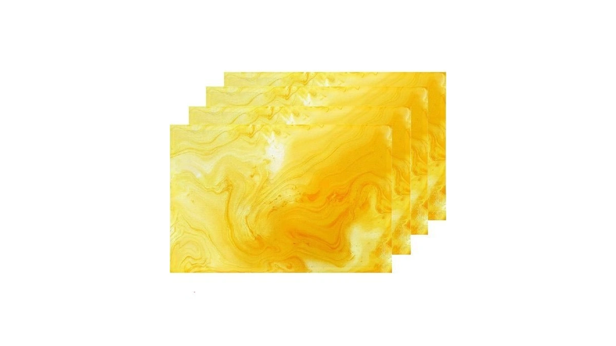 Shrahala Yellow Abstract Marble Placemats Light... - Coupon