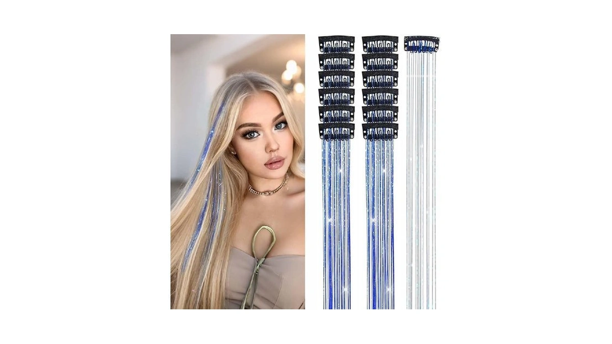 Hair Tinsel Clip In Tinsel Hair Extensions 6pcs 21... - Coupon