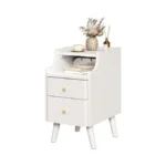 Narrow Nightstand Solid Wood Night Stand With 2... - Coupon