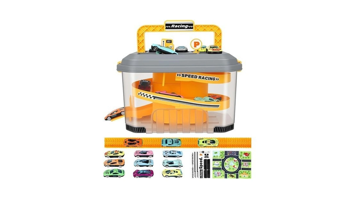 Toy Car Track Storage Playset - Toddler Toys For... - Coupon