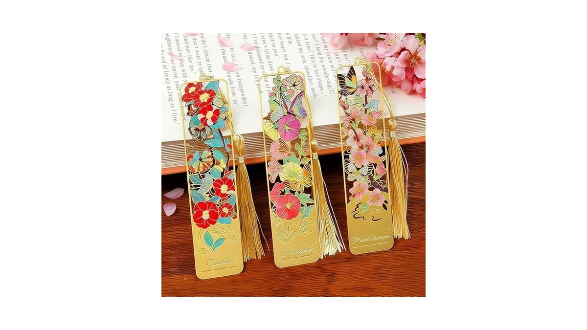 Kinsound Flower Book Marks With Tassel For Reading... - Coupon