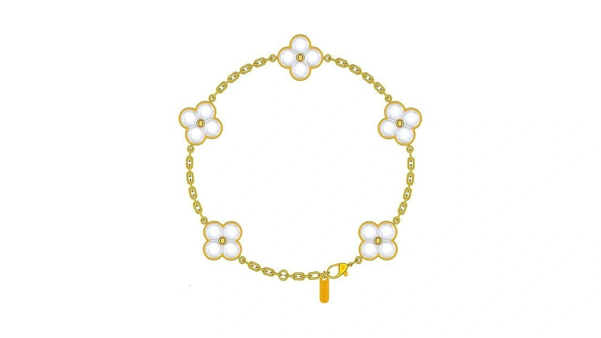 Gold Tone Clover Bracelet For Women Adjustable... - Coupon