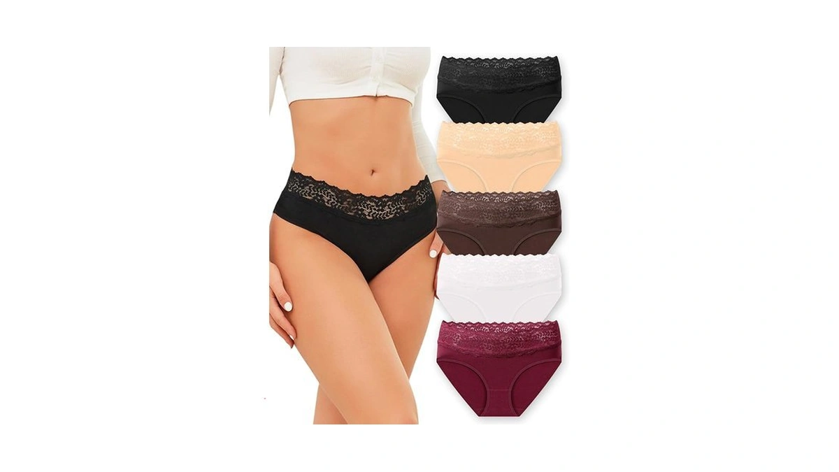 Rosycoral Cotton Underwear For Women Lace Trim... - Coupon