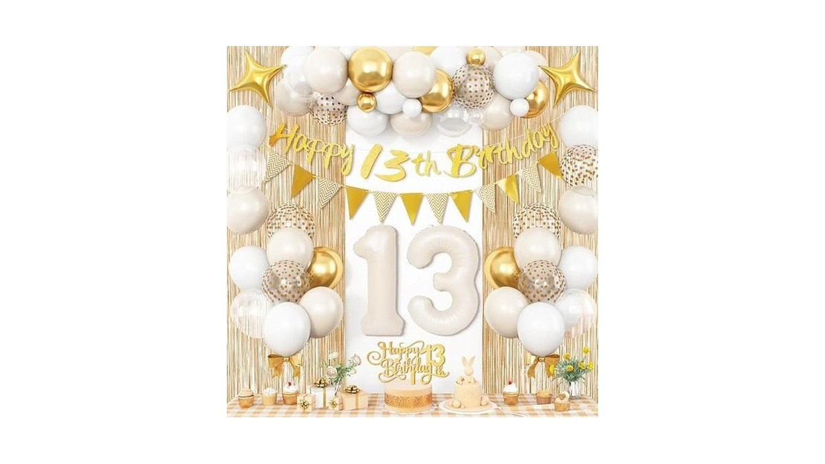 13th Birthday Decorations For Girls White And Gold... - Coupon