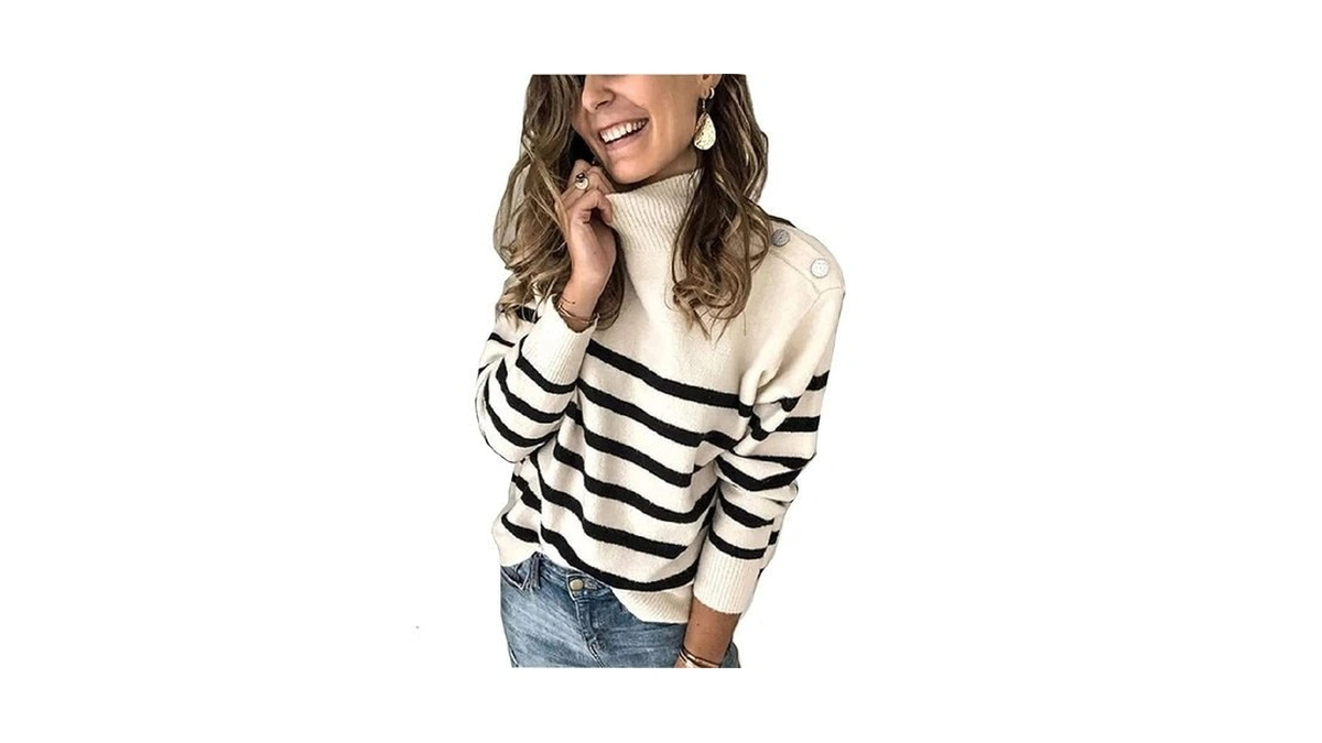 Kirundo Fall Sweaters For Women 2026 Striped... - Coupon