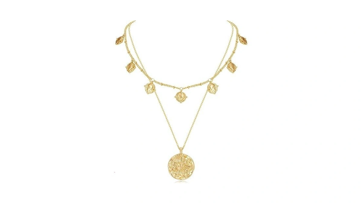 Famarine Gold Layered Necklaces For Women Trendy... - Coupon