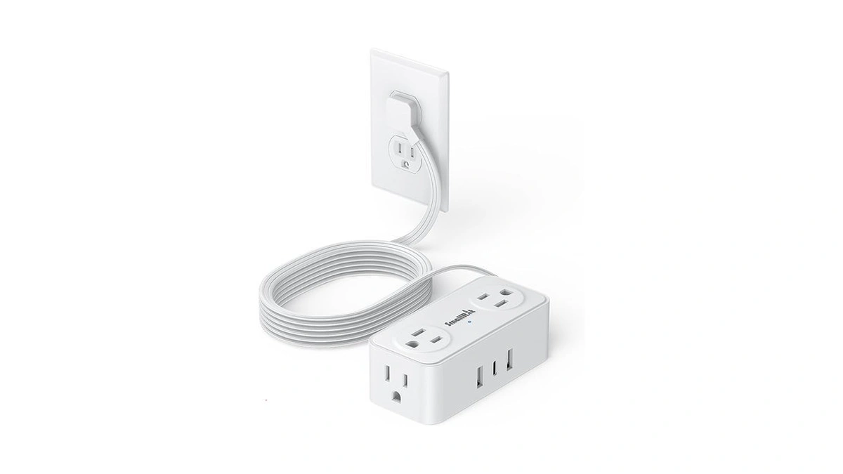 6 5ft Power Strip With Surge Protector 4 Outlets 3... - Coupon