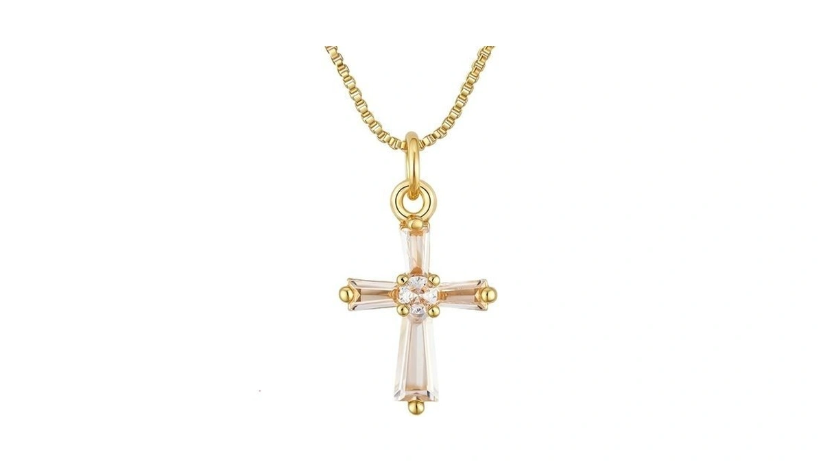 Nfinityre Gold Cross Necklace For Women -18k Gold... - Coupon