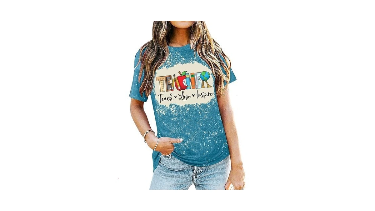 Teach T Shirt For Women Teacher Graphic Tees Tops... - Coupon