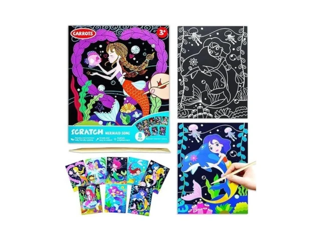 Baoxue Scratch Art For Kids Mermaids Black Rainbow… – Coupon