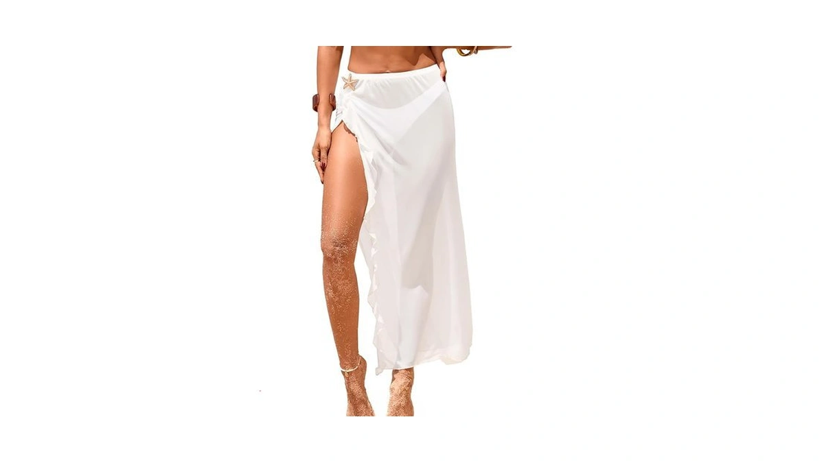 Herseas Women S White Semi Sheer Split Thigh... - Coupon