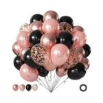 Rose Gold And Black Balloons 60pcs 12inch Metallic... - Coupon