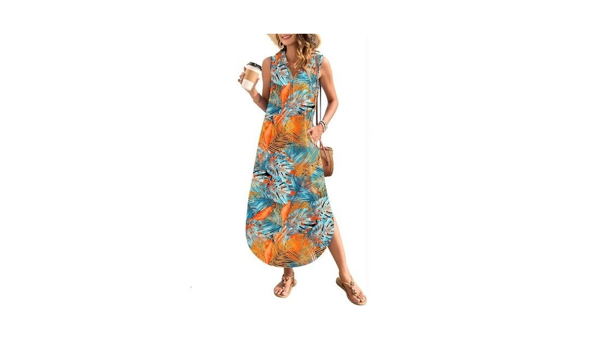 Wneedu Summer Dresses For Women 2026 Casual V-neck... - Coupon
