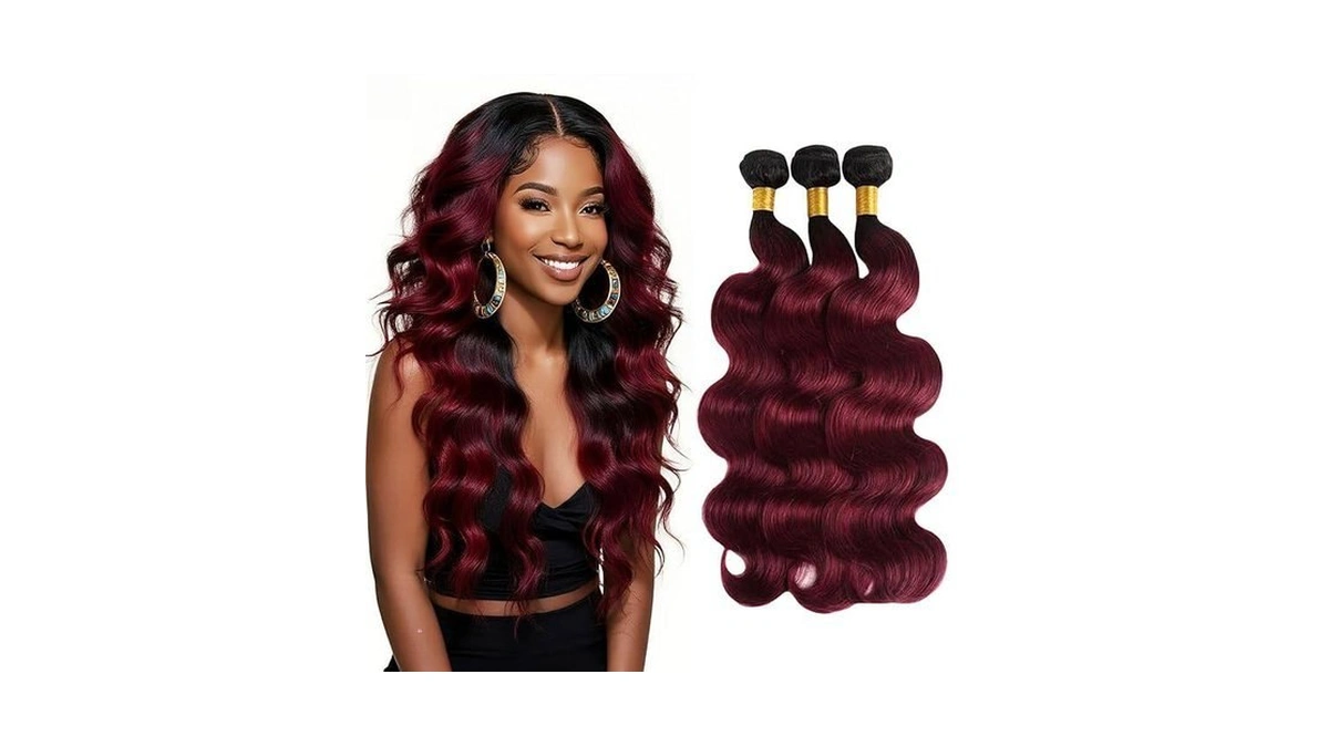 Lumwav Ombre Burgundy Human Hair Bundles 1b 99j... - Coupon