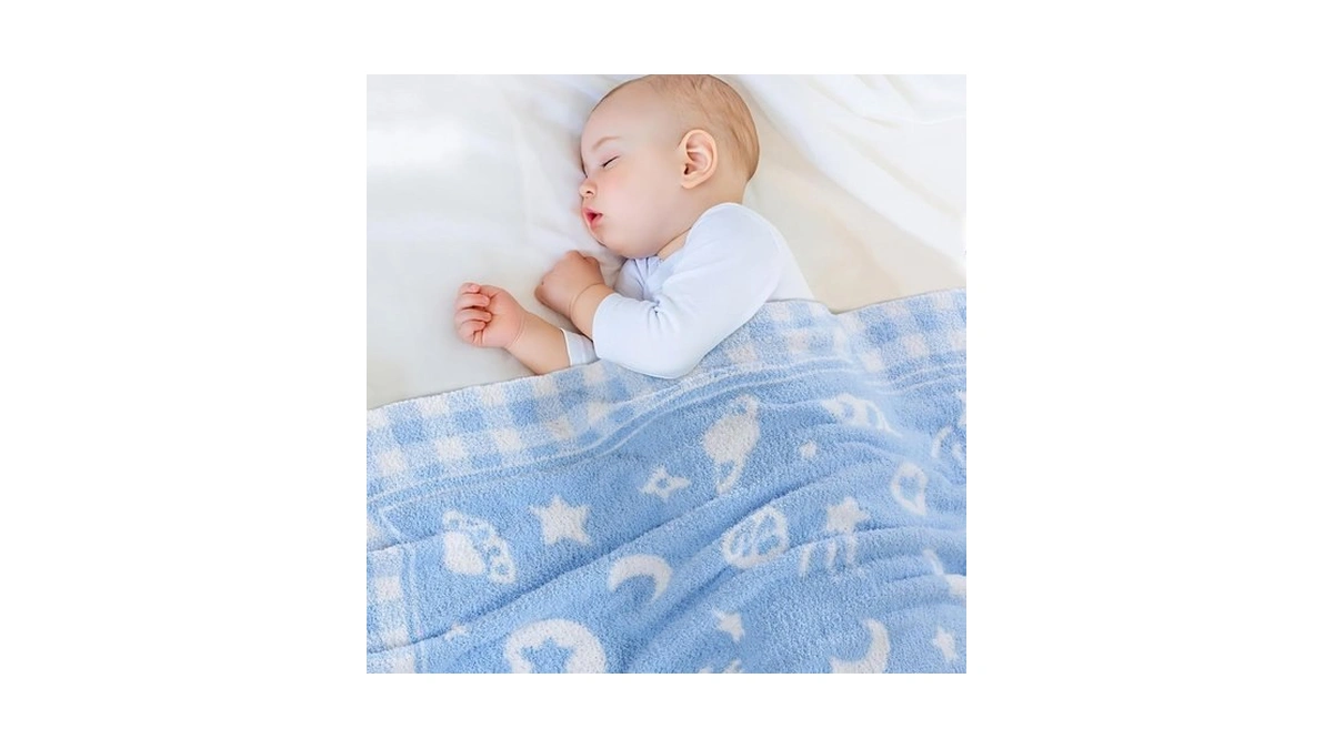 Blue Planet Baby Blanket Knitted Space-themed Throw... - Coupon