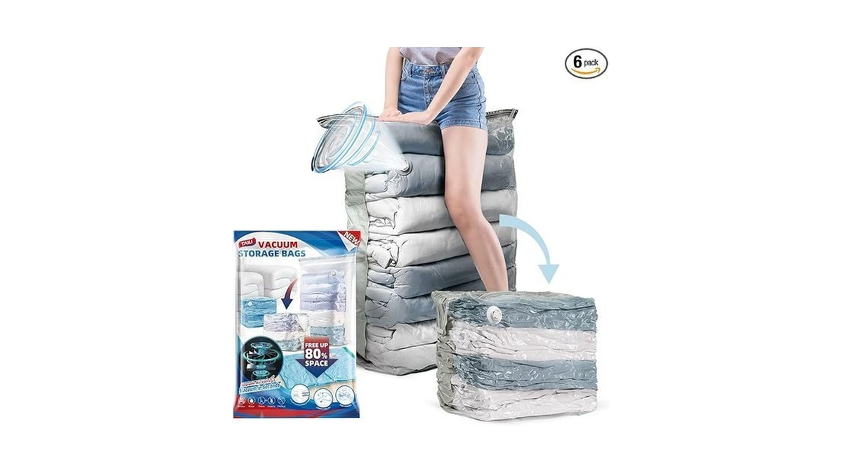 Taili 6 Pack Vacuum Storage Bags Jumbo Cube... - Coupon
