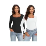 Yya 2 Piece Basic Long Sleeve Shirts For Women... - Coupon
