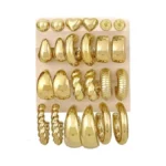 12 Pairs Chunky Gold Hoop Earrings For Women Trendy... - Coupon