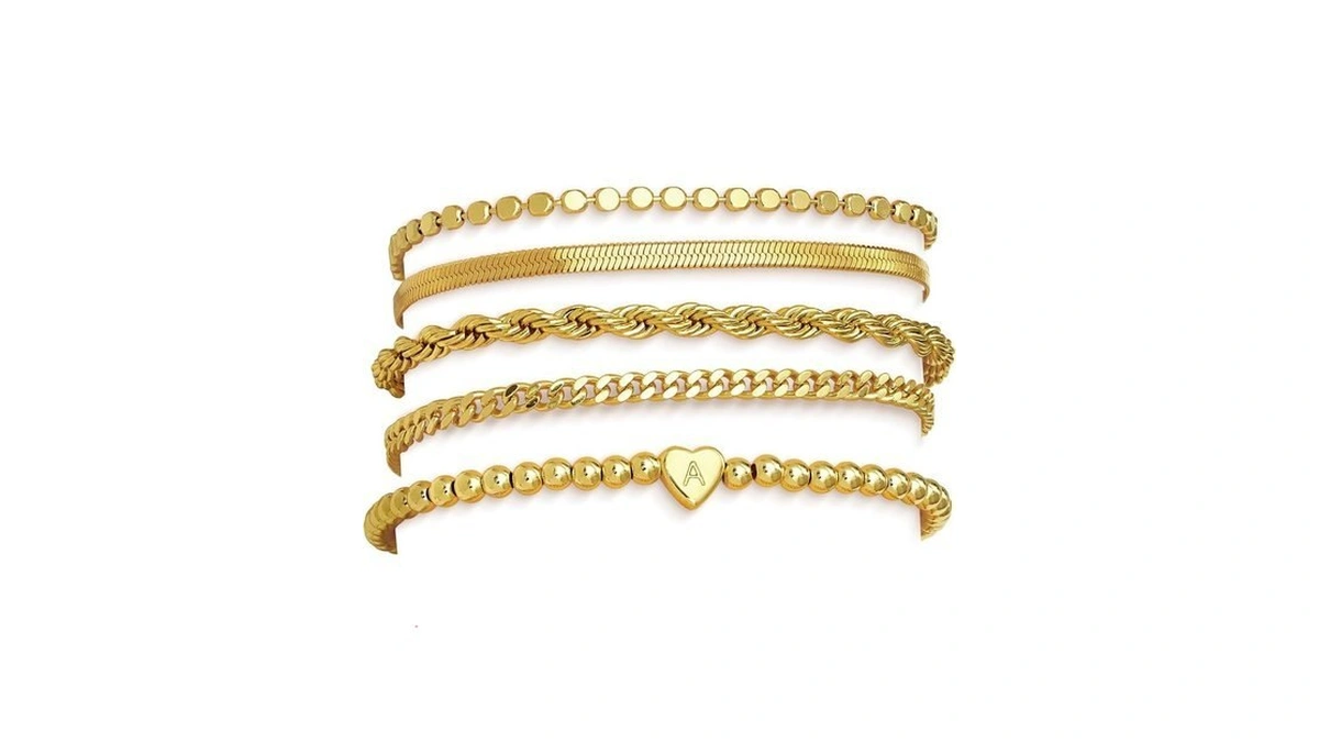 Doubgood Gold Bracelets For Women Stackable 14k... - Coupon