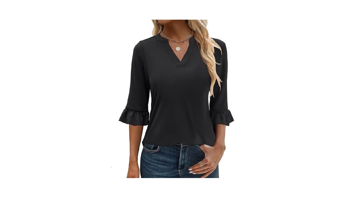 Anrabess Blouses For Women Dressy Casual 3 4 Sleeve... - Coupon