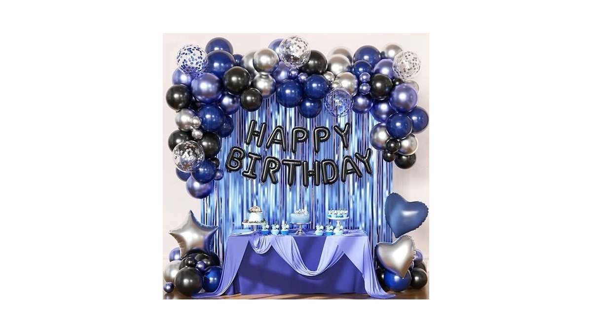 Navy Blue And Black Birthday Decorations For Men... - Coupon