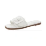 Rihero Flat Sandals For Women Square Toe Raffia... - Coupon