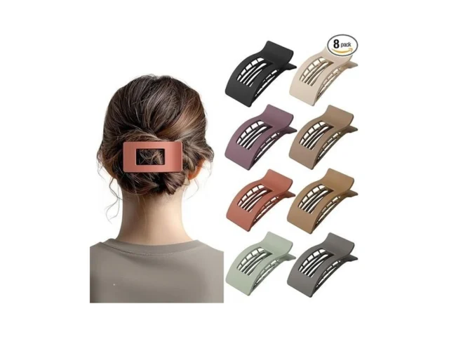 8 Pack Flat Claw Clips For Women – Matte No Slip… – Coupon