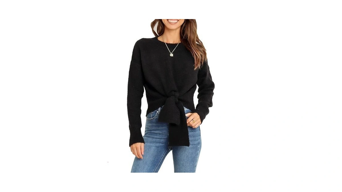 Okiwam Women S Long Sleeve Cropped Sweaters Casual... - Coupon