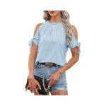 Cctoo Womens Tops Dressy Casual Cold Shoulder Bow... - Coupon