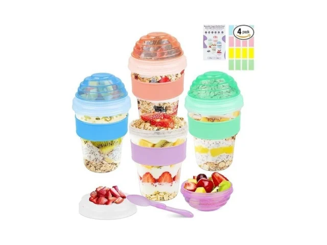 Torchero Yogurt Parfait Cups With Lids Reusable – 4… – Coupon