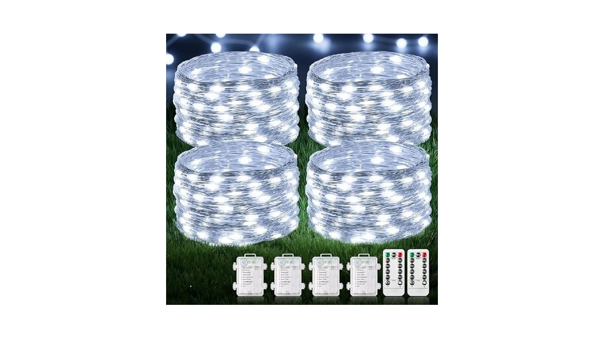 Halhsap Led Fairy Lights Battery Operated 4 Pack... - Coupon