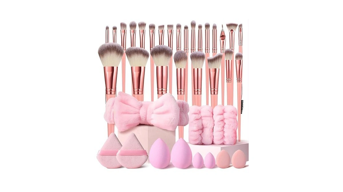 Hghdbt 36pcs Pink Makeup Brushes Set Professional... - Coupon